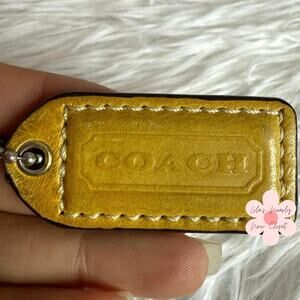 1.5" y2k COACH Vintage Yellow Fob Bag Charm Hang tag Hangtag
